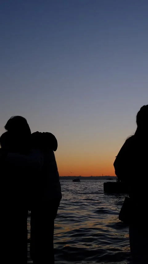 Human silhouette in bosphorus Stock Footage 296602775