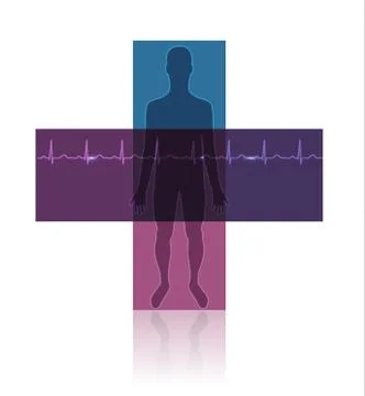 Human silhouette in the cross shape Stock Illustration