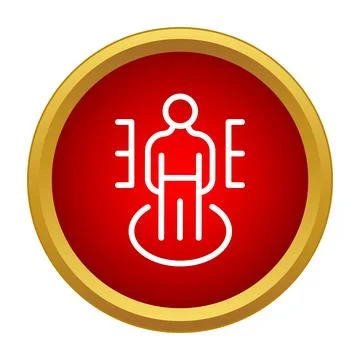 Human silhouette with data points in red circle Stock Illustration
