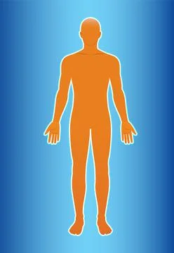 Human Silhouette on Gradient Blue Background 스톡 일러스트