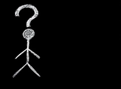 Human silhouette with the head in shape of question mark Stock Illustration