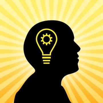 Human silhouette with idea icon Stock-Illustration