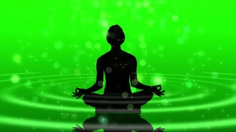Human silhouette meditating LOOP Video stock 12386638