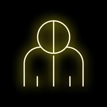 Human silhouette outline glowing yellow line icon Illustrazione stock