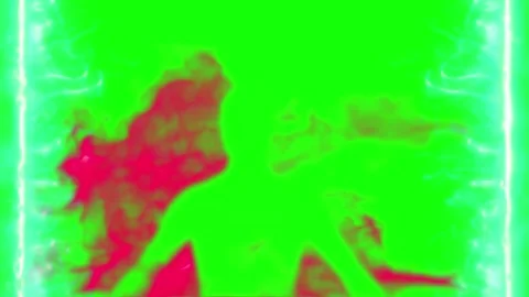 Human silhouette with red fire effects. Burning person shape on green screen Видео 340715124
