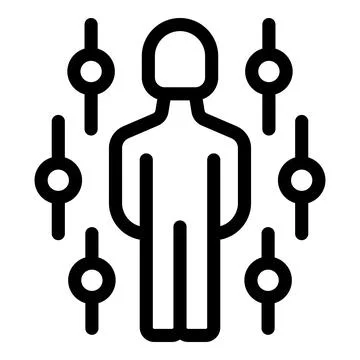 Human silhouette with technology interface concept 스톡 일러스트