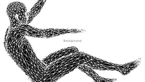 Human silhouette triangle geometric background. It can be suitable for adve.. Stock Illustration