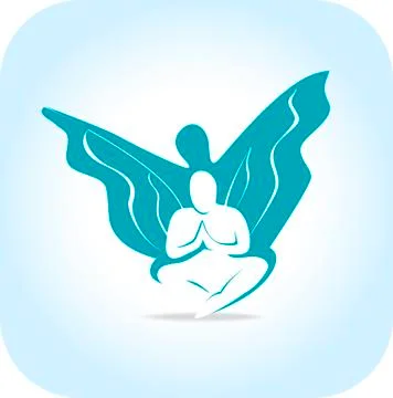 Human silhouette with wings Stock Illustration