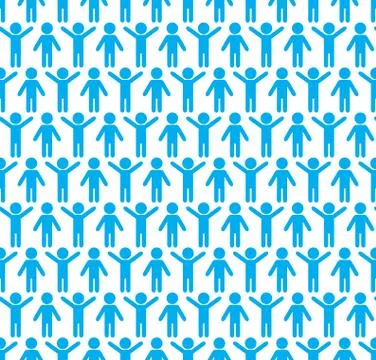 Human silhouettes seamless pattern. Stock Illustration