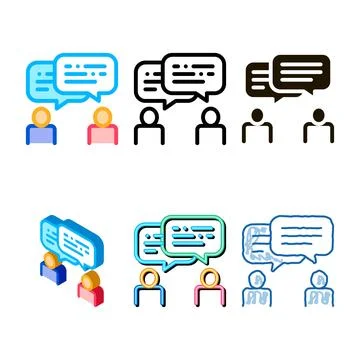 Human silhouettes speaking agile element series vector Illustration