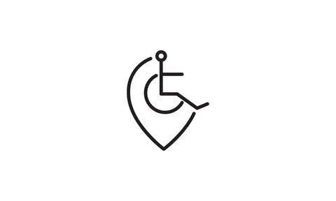 Human sit with location logo vector icon illustration design Ilustración de archivo