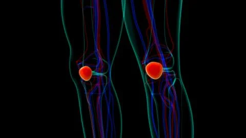 Human skeleton anatomy Patella Bone 3D Rendering Stock Illustration
