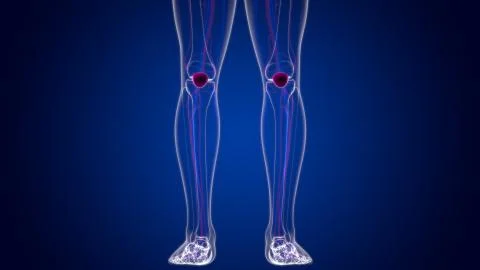 Human skeleton anatomy Patella Bone 3D Rendering For Medical Concept01 Stock Illustration