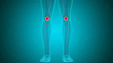 Human skeleton anatomy Patella Bone 3D Rendering For Medical Concept01 스톡 일러스트