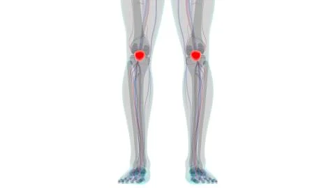 Human skeleton anatomy Patella Bone 3D Rendering For Medical Concept01 Stock Illustration