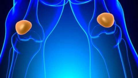 Human skeleton anatomy Patella Bone 3D Rendering Illustrazione stock