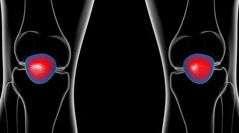 Human skeleton anatomy Patella Bone 3D Rendering Stock Illustration