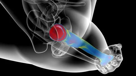 Human skeleton anatomy Radius Bone 3D Rendering 스톡 일러스트