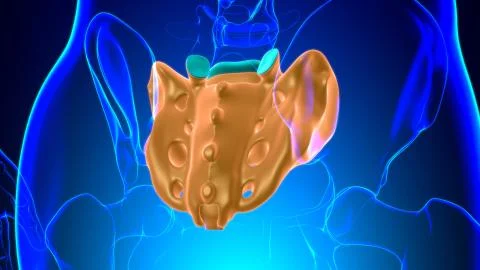 Human skeleton anatomy Sacral Bone 3D Rendering Ilustración de archivo