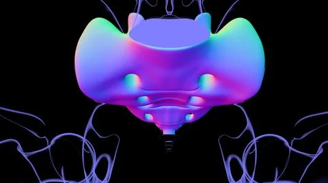 Human skeleton anatomy Sacral Bone 3D Rendering Stock Illustration