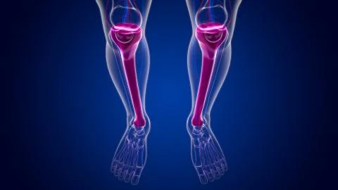 Human skeleton anatomy Tibia Bone 3D Rendering Stockillustratie