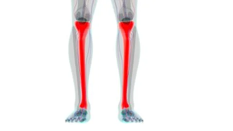 Human skeleton anatomy Tibia Bone 3D Rendering Stockillustratie