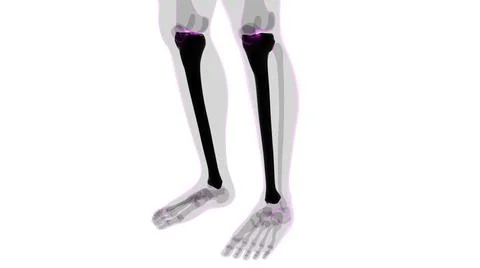 Human skeleton anatomy Tibia Bone 3D Rendering Ilustración de archivo