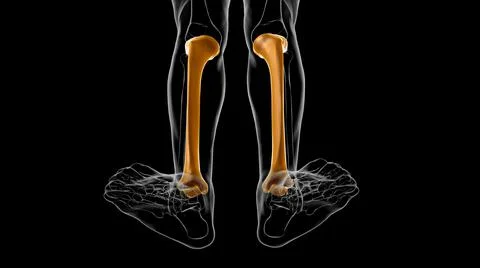 Human skeleton anatomy Tibia Bone 3D Rendering Ilustración de archivo