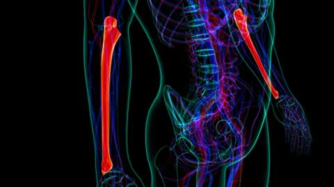 Human skeleton anatomy Ulna Bone 3D Rendering Stock-Illustration