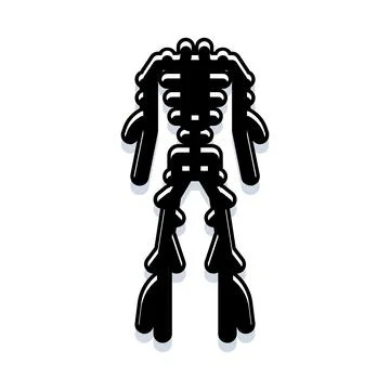 Human skeleton bones flat illustration concept icon Stock Illustration