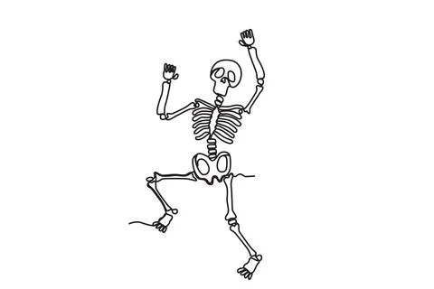 A human skeleton dancing Stock Illustration