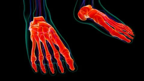 Human Skeleton Foot bones Anatomy For Medical Concept Ilustración de archivo