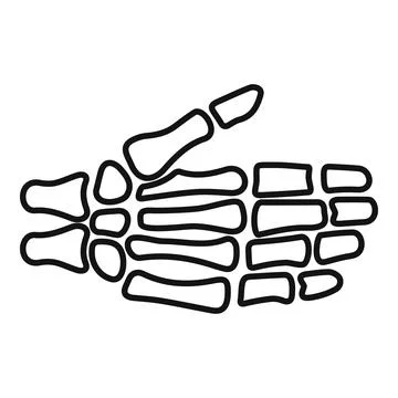 Human skeleton hand bones illustration with thumb up Stock Illustration