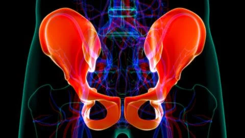 Human Skeleton Hip or Pelvic bone Anatomy For Medical Concept Stock Illustration