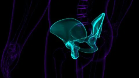 Human Skeleton Hip or Pelvic bone Anatomy For Medical Concept 库存插图