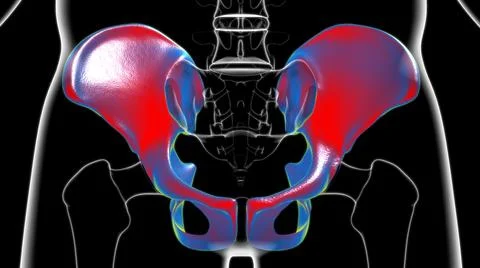 Human Skeleton Hip or Pelvic bone Anatomy For Medical Concept Stock Illustration