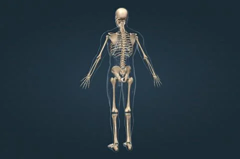Human skeleton, the internal skeleton that serves as a framework for the body Stock Illustration
