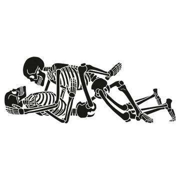 Human skeleton kamasutra set. Vector illustration. Stock Illustration