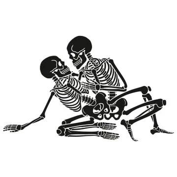 Human skeleton kamasutra set. Vector illustration. Stock Illustration