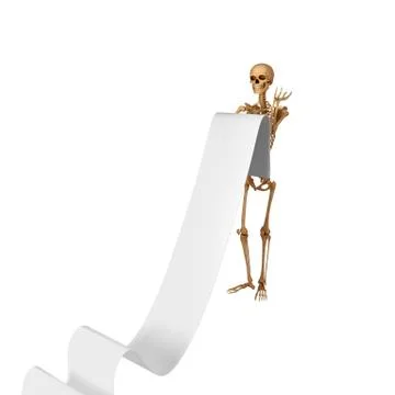 Human skeleton with list Stock Illustration