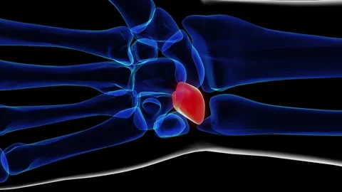 Human skeleton lunate bone anatomy 3D rendering Stock Footage 277590816