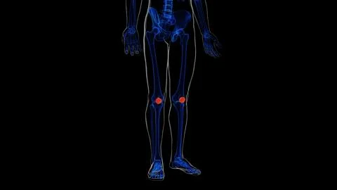 Human skeleton patella bone anatomy for medical concept 3d rendering Stock Illustration