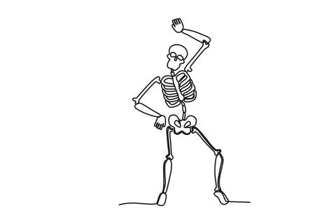 A human skeleton posing funny Stock Illustration