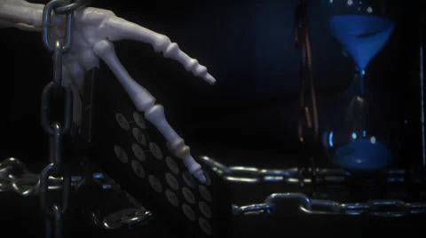 Human skeleton with a remote control Stock Footage 39654898