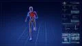 Human skeleton running in cyberspace. 4k or 4k+ Resolution