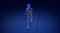 Human skeleton running in cyberspace. 4k or 4k+ Resolution