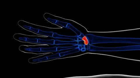 Human skeleton scaphoid bone anatomy 3D rendering Stock Illustration