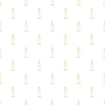 Human skeleton seamless pattern for scientific or halloween themes Stock Illustration
