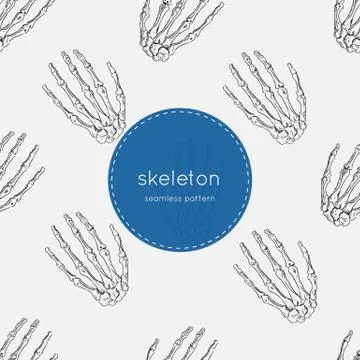 Human skeleton, seamless pattern vector. Stock Illustration