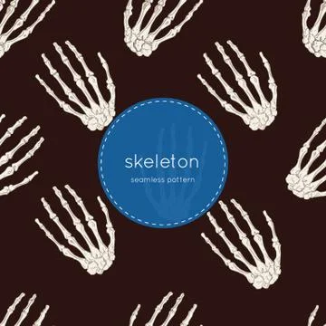 Human skeleton, seamless pattern vector. Stock Illustration